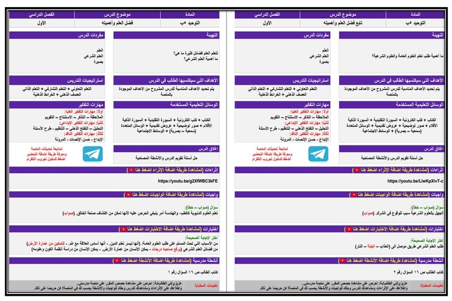 حل أسئلة مادة الدراسات الاسلامية للصف الخامس الابتدائي الفصل الدراسي الأول