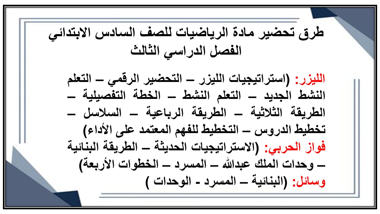 حل أسئلة مادة الرياضيات للصف السادس الابتدائي الفصل الدراسي الثالث حل أسئلة مادة الرياضيات للصف السادس الابتدائي الفصل الدراسي الثالث