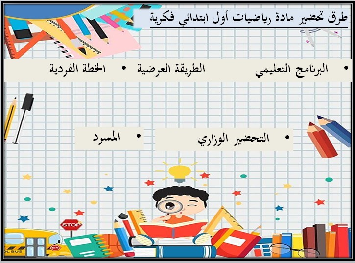 عروض بوربوينت مادة رياضيات صف أول ابتدائي التربية الفكرية فصل دراسي الثالث