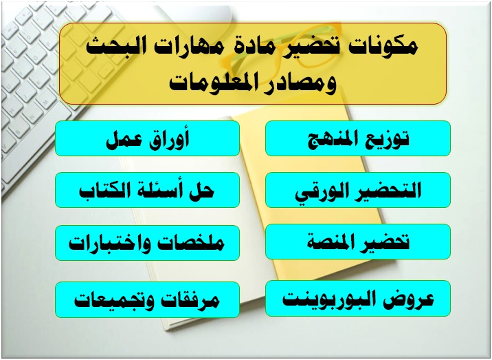 مكونات تحضير مادة مهارات البحث ومصادر المعلومات