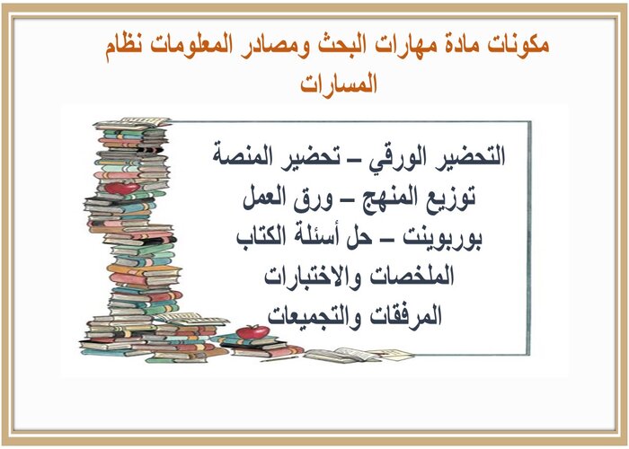 وضحي نشأة المكتبات ؟ مادة مهارات البحث ومصادر المعلومات نظام المسارات 