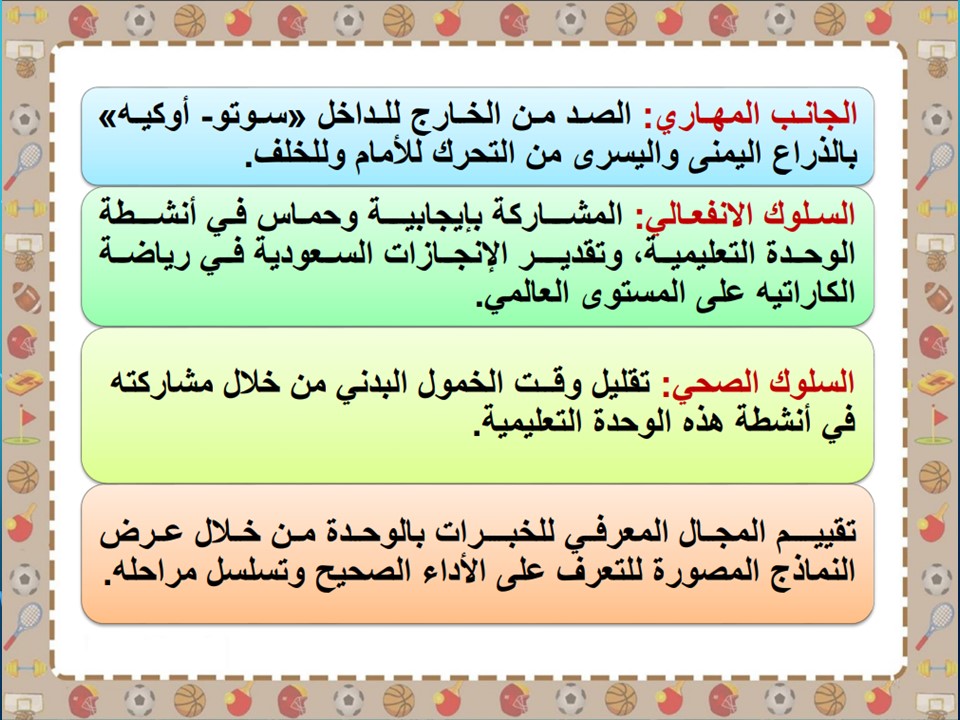 مهارات التربية البدنية للصف الخامس الابتدائي الفصل الدراسي الأول