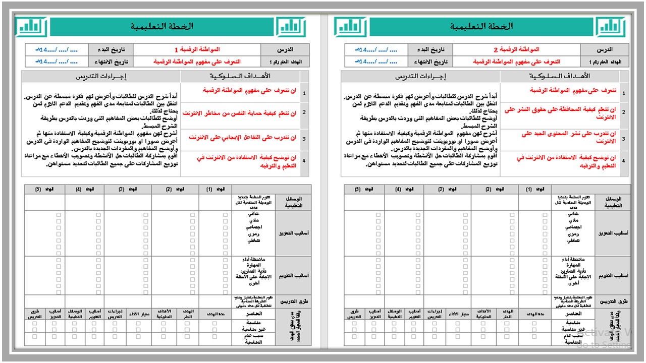 مهارات لمادة الحاسب الالي للصف الثاني ثانوي تربية فكرية الفصل الاول