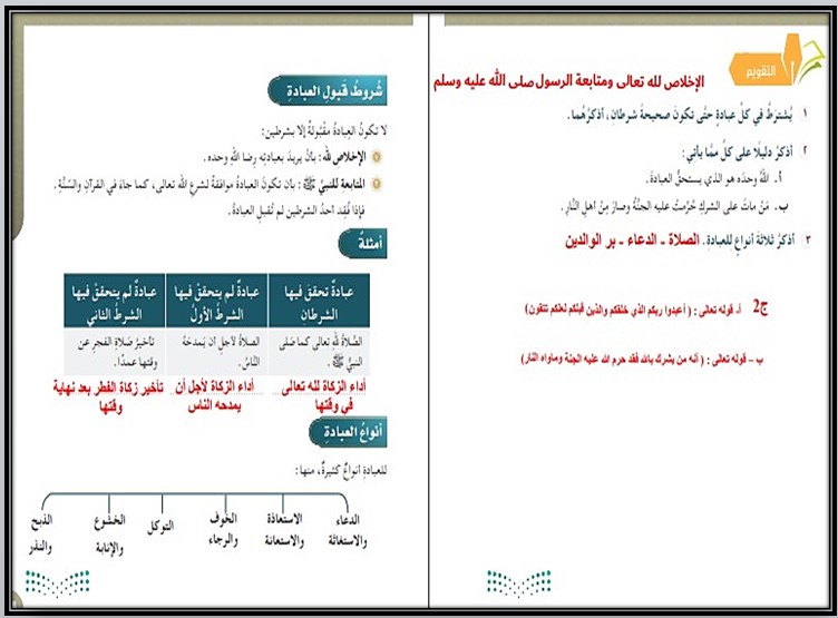 مهارات مادة الدراسات الاسلامية للصف الخامس الابتدائي الفصل الدراسي الأول