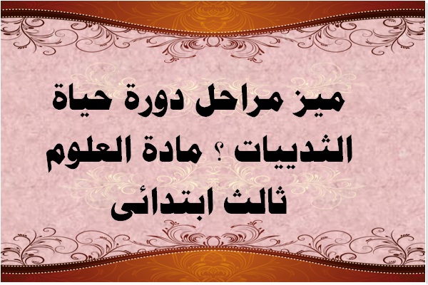 ميز مراحل دورة حياة الثدييات ؟ مادة العلوم ثالث ابتدائى