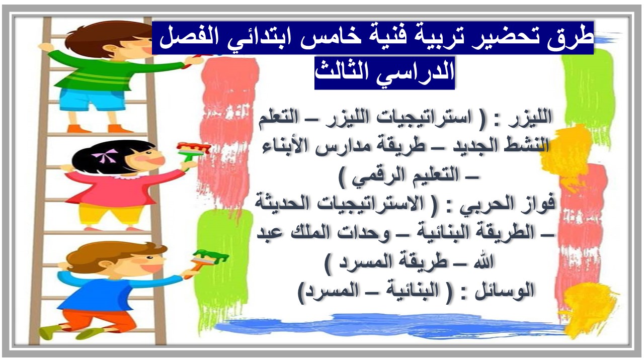 ورق عمل تربية فنية خامس ابتدائي الفصل الدراسي الثالث  