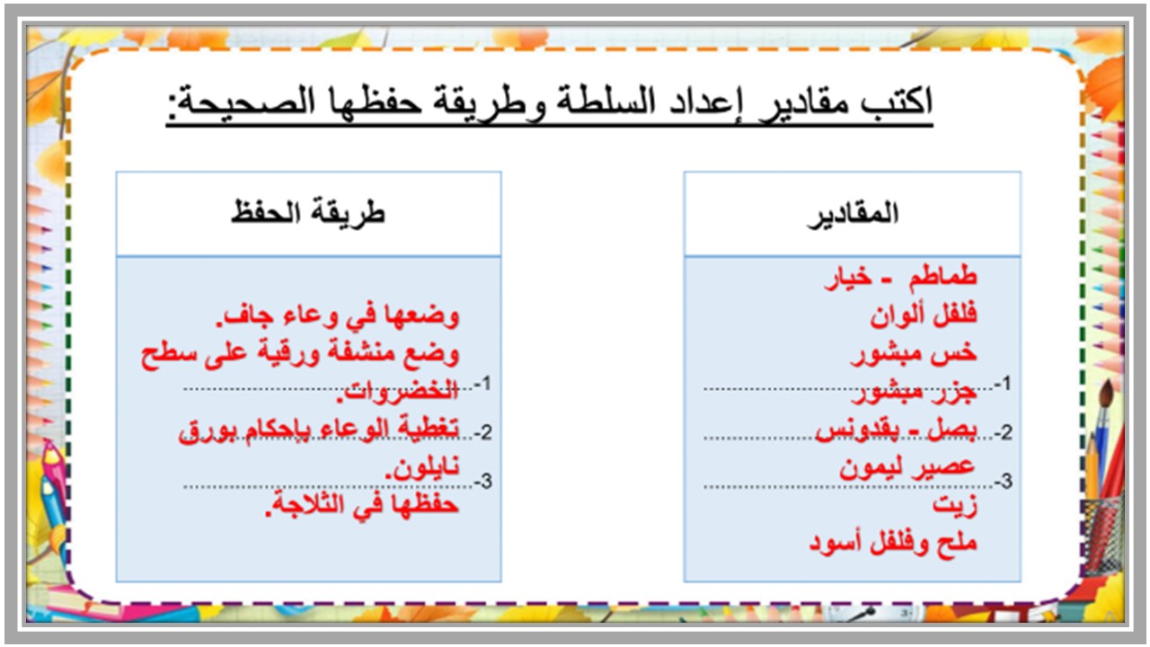 أوراق عمل تربية مهنية ثالث ثانوي تربية فكرية الفصل الثالث  