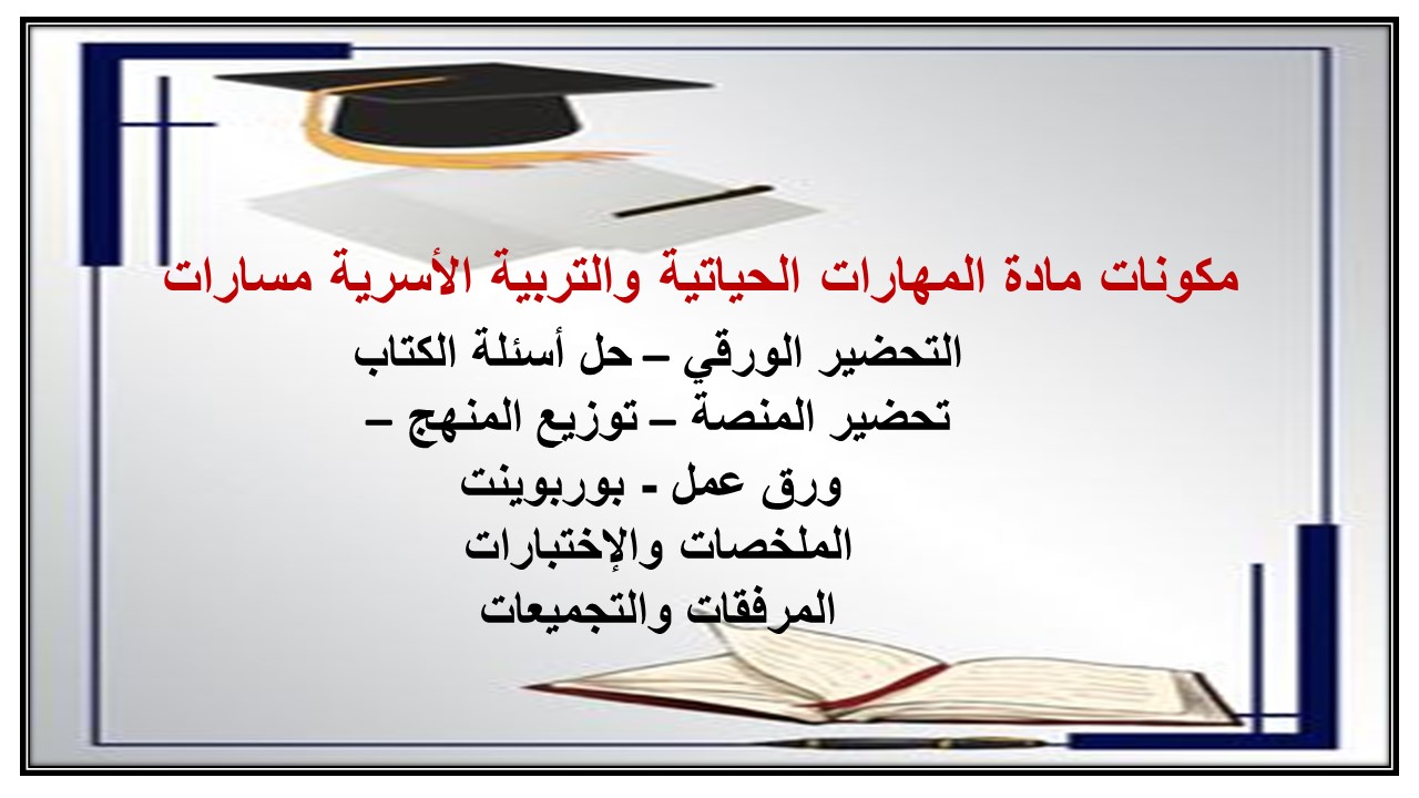 اكتب مرادفات كلمة مشكلة ؟ مادة المهارات الحياتية والتربية الأسرية مسارات