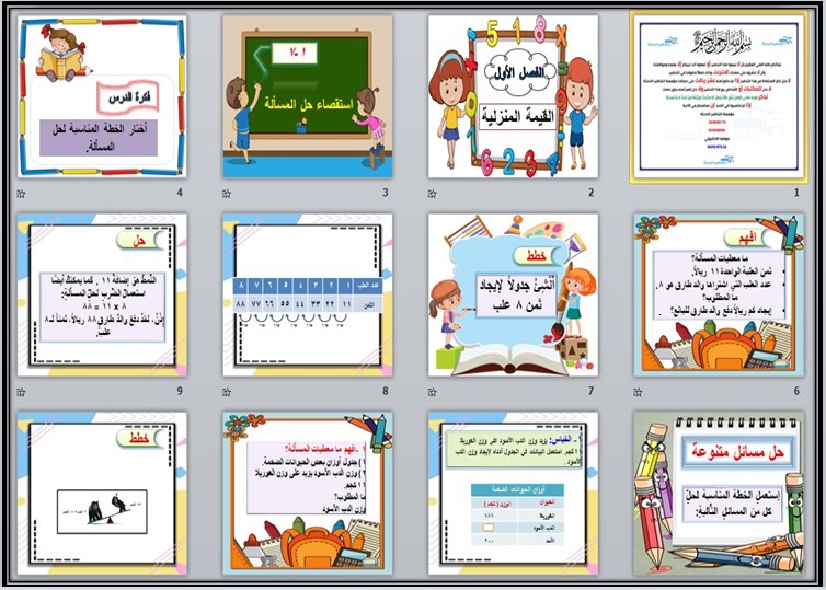 بوربوينت الرياضيات رابع ابتدائي الفصل الاول