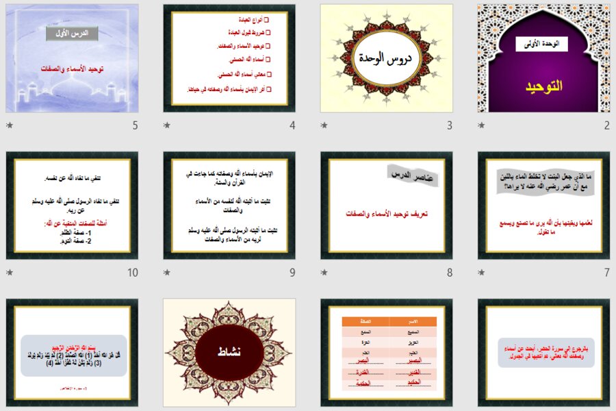 بوربوينت مادة العلوم الدينية الصف الثاني كبيرات الفصل الثالث
