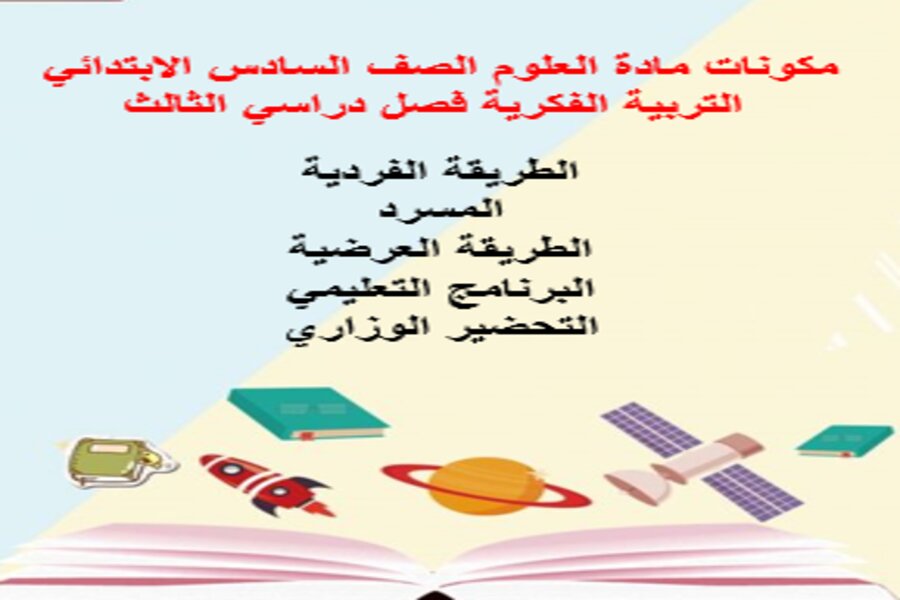 بوربوينت مادة العلوم الصف السادس الابتدائي التربية الفكرية فصل دراسي الثالث