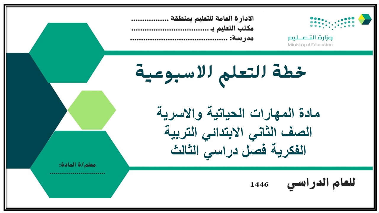 بوربوينت مادة المهارات الحياتيه والاسرية الصف الثاني الابتدائي التربية الفكرية فصل دراسي الثالث