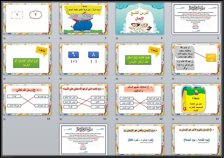 بوربوينت مادة تربية إسلامية الصف الخامس الابتدائي التربية الفكرية الفصل الدراسي الثالث