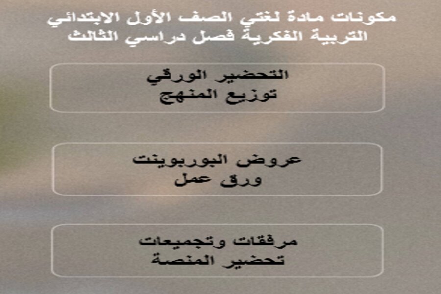 بوربوينت مادة لغتي الصف الأول الابتدائي التربية الفكرية فصل دراسي الثالث