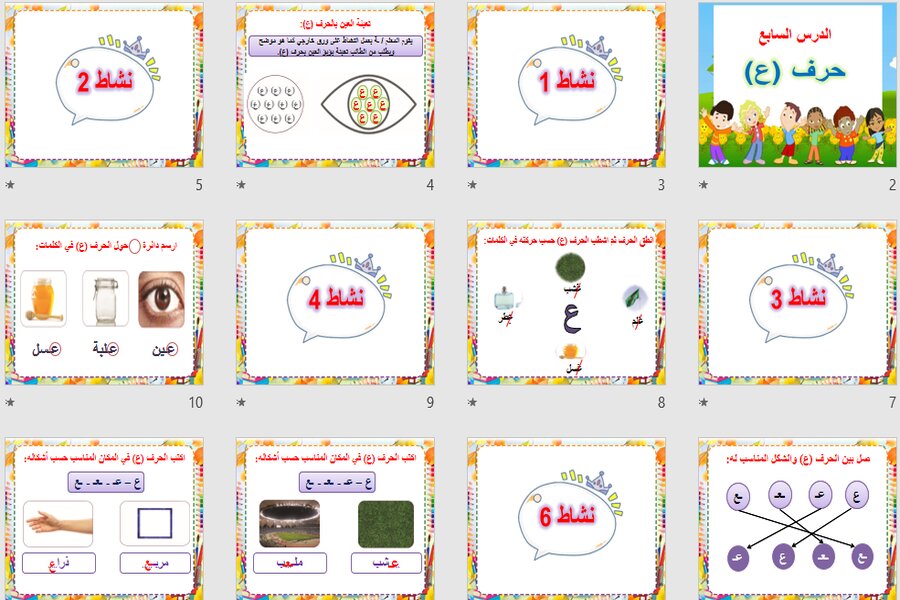بوربوينت مادة لغتي الصف الأول الابتدائي التربية الفكرية فصل دراسي الثالث