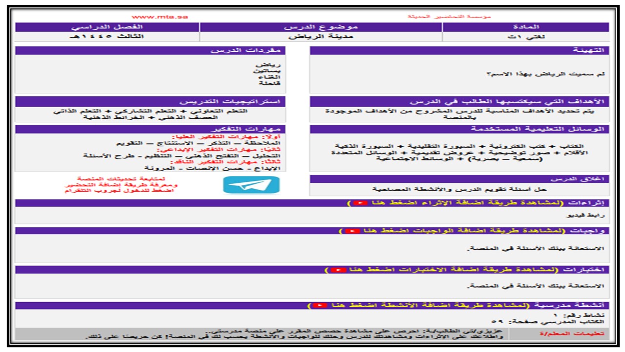 بوربوينت مادة لغتي الصف الأول الثانوي التربية الفكرية فصل دراسي الثالث