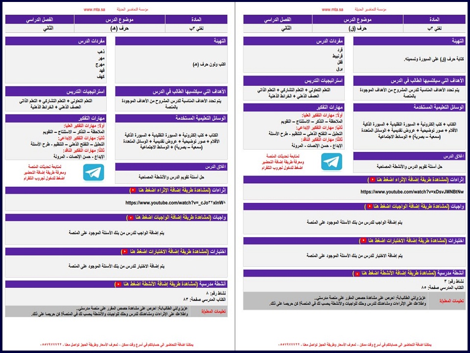 بوربوينت مادة لغتي ثالث ابتدائي تربية فكرية فصل دراسي الثاني