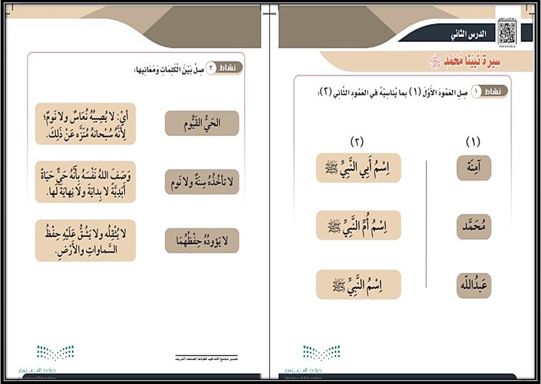 تحضير مادة التربية الإسلامية الصف الثاني الابتدائي التربية الفكرية الفصل الدراسي الثالث