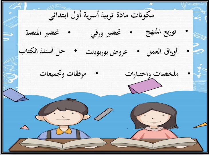 تحضير مادة تربية أسرية صف أول ابتدائي الفصل الدراسي الثالث تحضير مادة تربية أسرية صف أول ابتدائي الفصل الدراسي الثالث