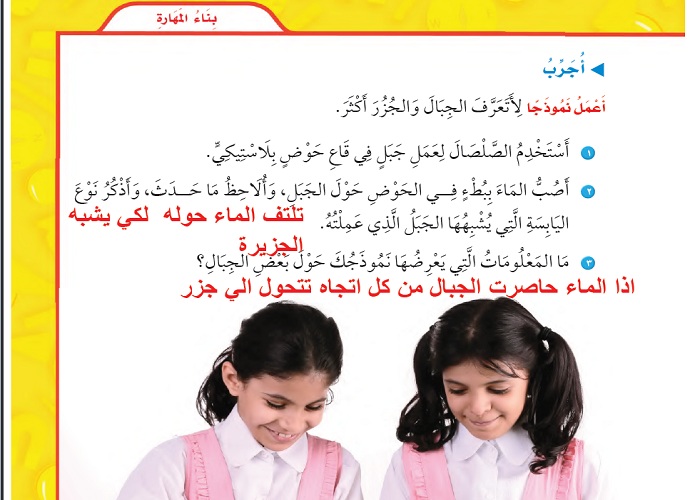 حل أسئلة درس اليابسة لمادة العلوم الصف الثاني الابتدائي
