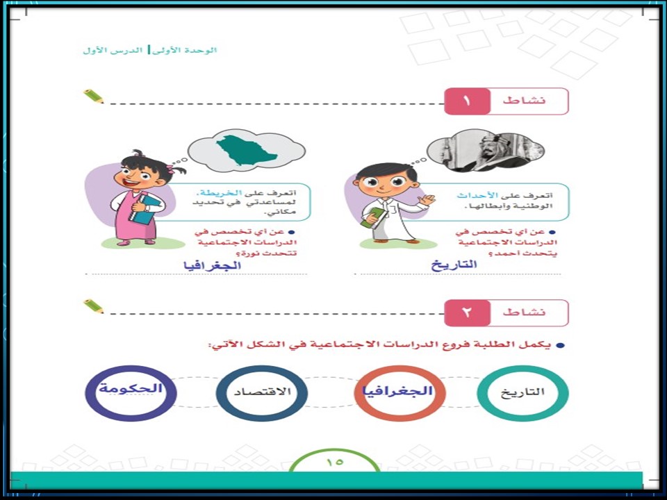 حل اسئلة مادة الاجتماعيات الصف الرابع الإبتدائى الفصل الدراسى الأول