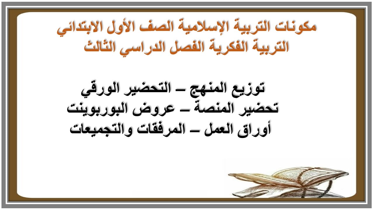عروض بوربوينت التربية الإسلامية الصف الأول الابتدائي التربية الفكرية الفصل الدراسي الثالث