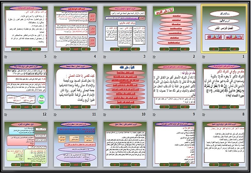 عروض بوربوينت مادة العلوم الدينية الصف الأول كبيرات الفصل الثالث
