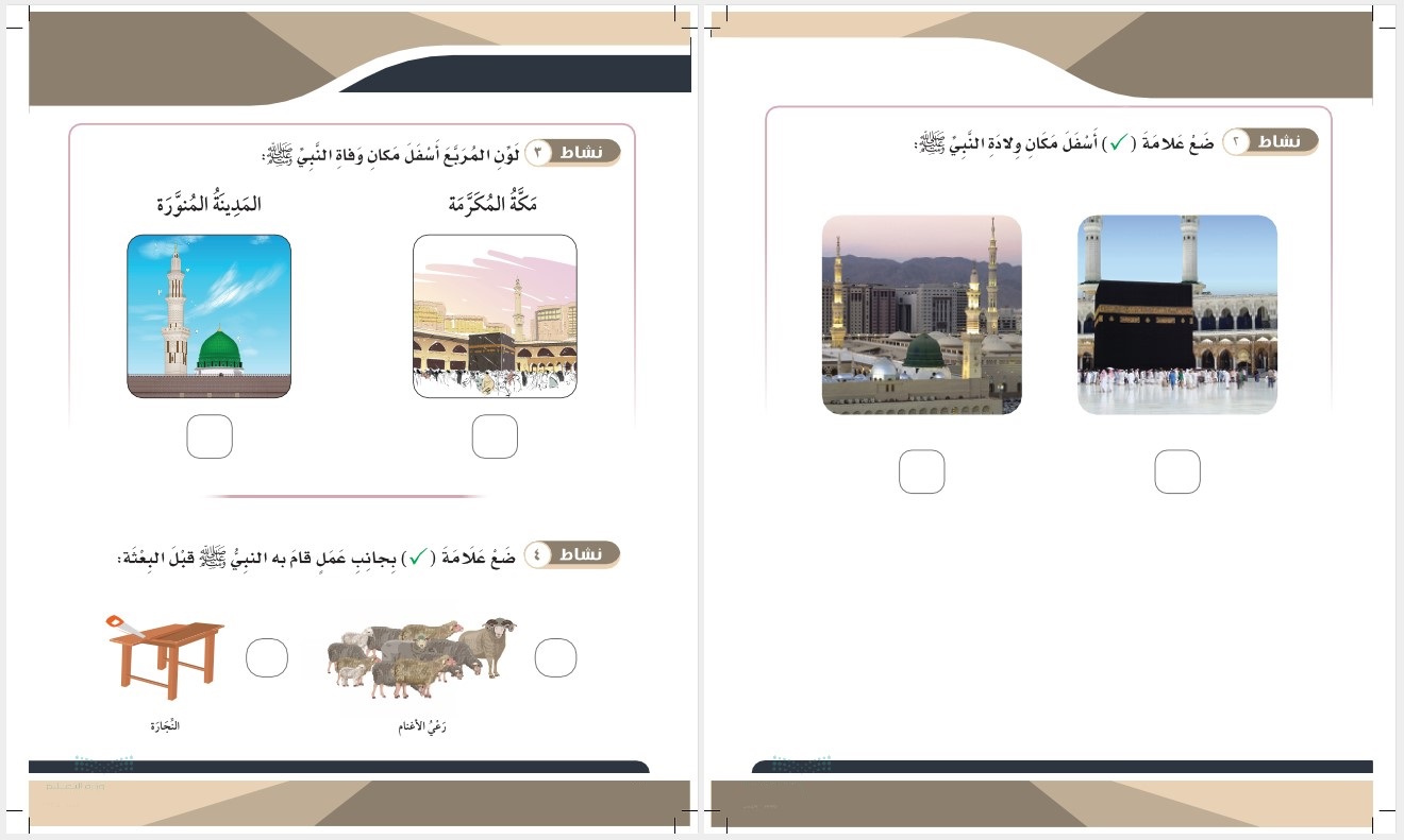 تحضير مادة التربية الإسلامية الصف الثاني الابتدائي التربية الفكرية الفصل الدراسي الثاني