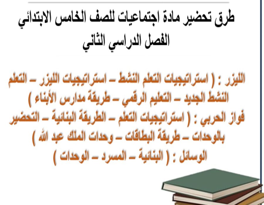 ورق عمل مادة اجتماعيات للصف الخامس الابتدائي الفصل الدراسي الثاني