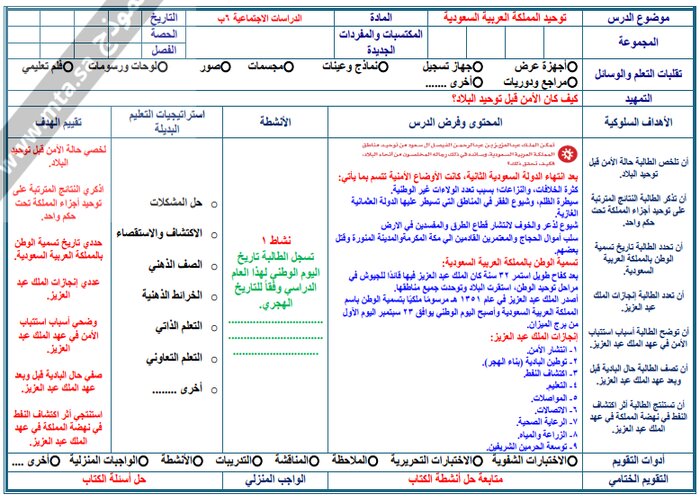 ورق عمل مادة اجتماعيات للصف السادس الابتدائي الفصل الدراسي الثاني