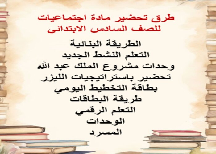 ورق عمل مادة اجتماعيات للصف السادس الابتدائي الفصل الدراسي الثاني