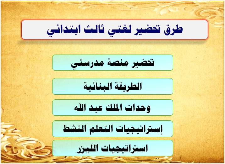 طرق تحضير لغتي ثالث ابتدائي