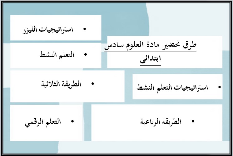 حل كتاب العلوم للصف السادس الفصل الدراسي الاول