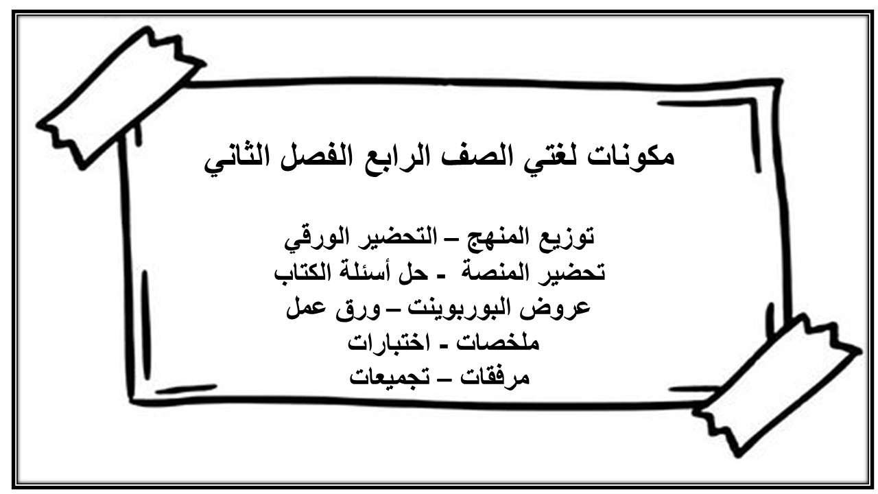 حل كتاب لغتي الصف الرابع الفصل الثاني