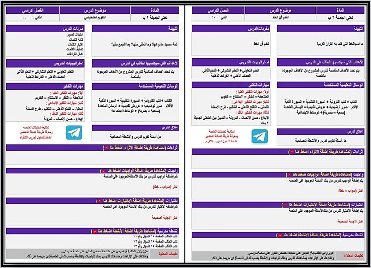 اوراق عمل لمادة لغتي الصف الثاني الابتدائي فصل دراسي ثاني