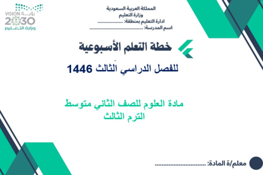 بوربوينت العلوم للصف الثاني متوسط الترم الثالث