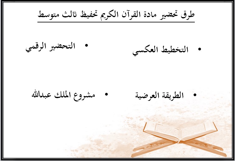 بوربوينت القرآن الكريم تحفيظ الصف الثالث المتوسط الفصل الثالث