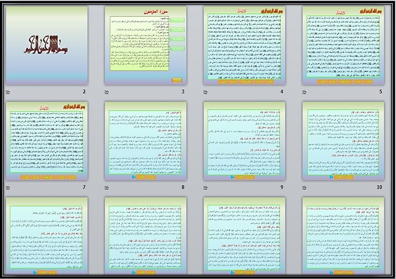 بوربوينت للقرآن الكريم تحفيظ الصف السادس الابتدائي الفصل الثانى