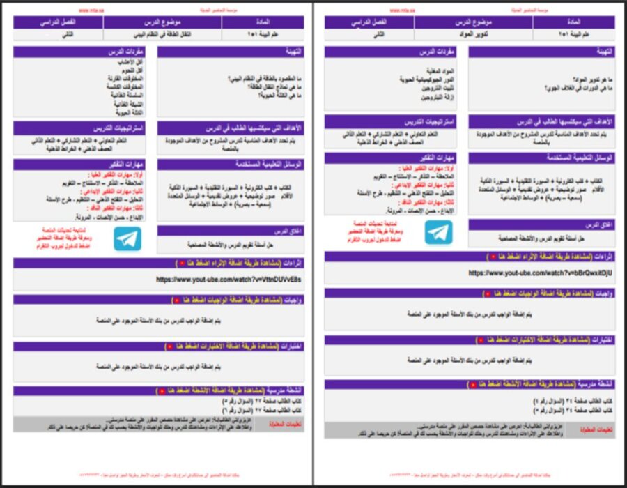 بوربوينت مادة علم البيئة 2-1 نظام المسارات الفصل الثاني