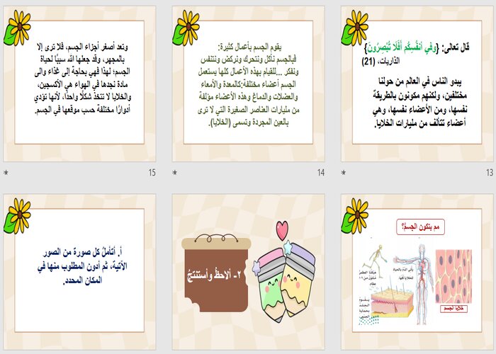 بوربوينت مادة لغتي الصف السادس الابتدائي فصل دراسي ثاني