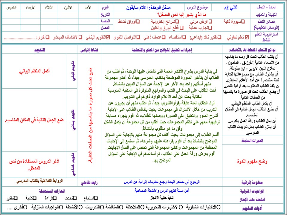 بوربوينت مادة لغتي للصف الثاني متوسط الفصل الدراسي الثاني