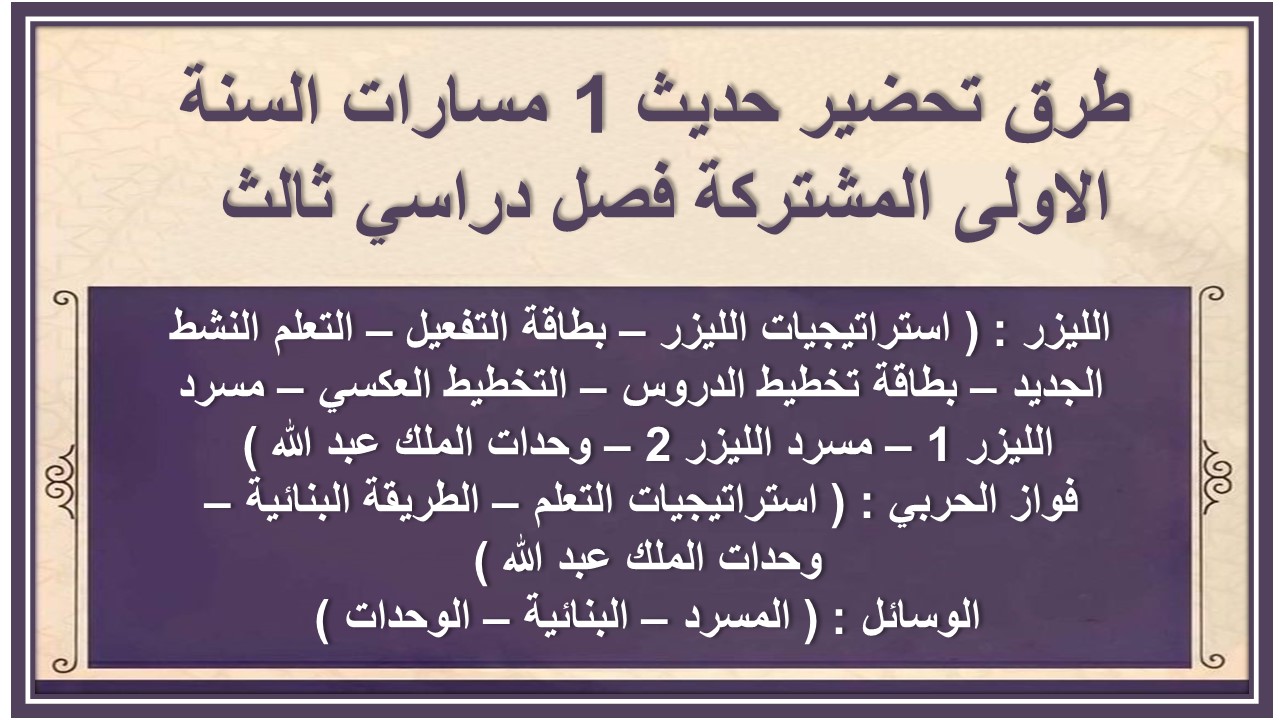 حل أسئلة حديث 1 مسارات فصل دراسي ثالث حل أسئلة حديث 1 مسارات السنة الاولى المشتركة فصل دراسي ثالث