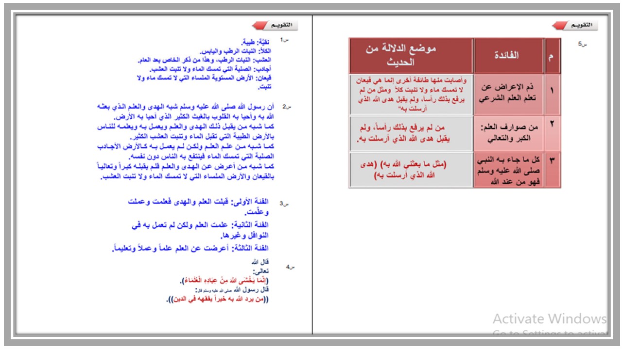 حل أسئلة حديث 1 مسارات فصل دراسي ثاني 