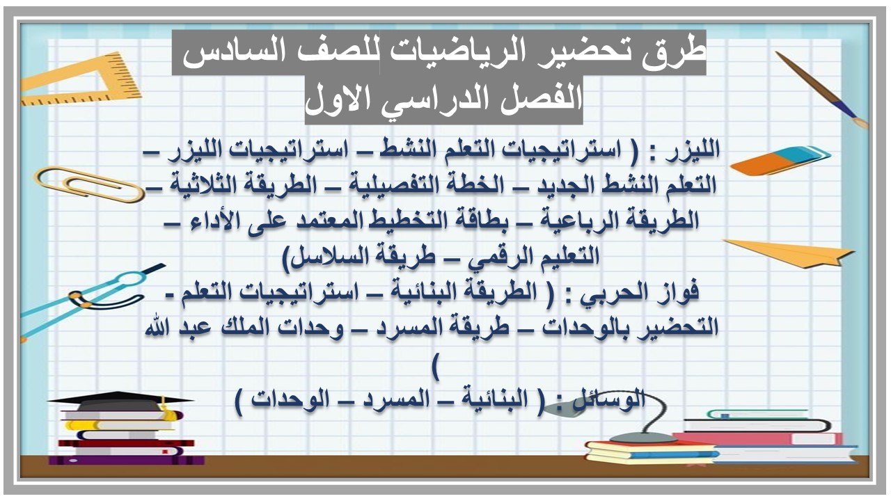 حل كتاب الرياضيات للصف السادس الفصل الدراسي الأول
