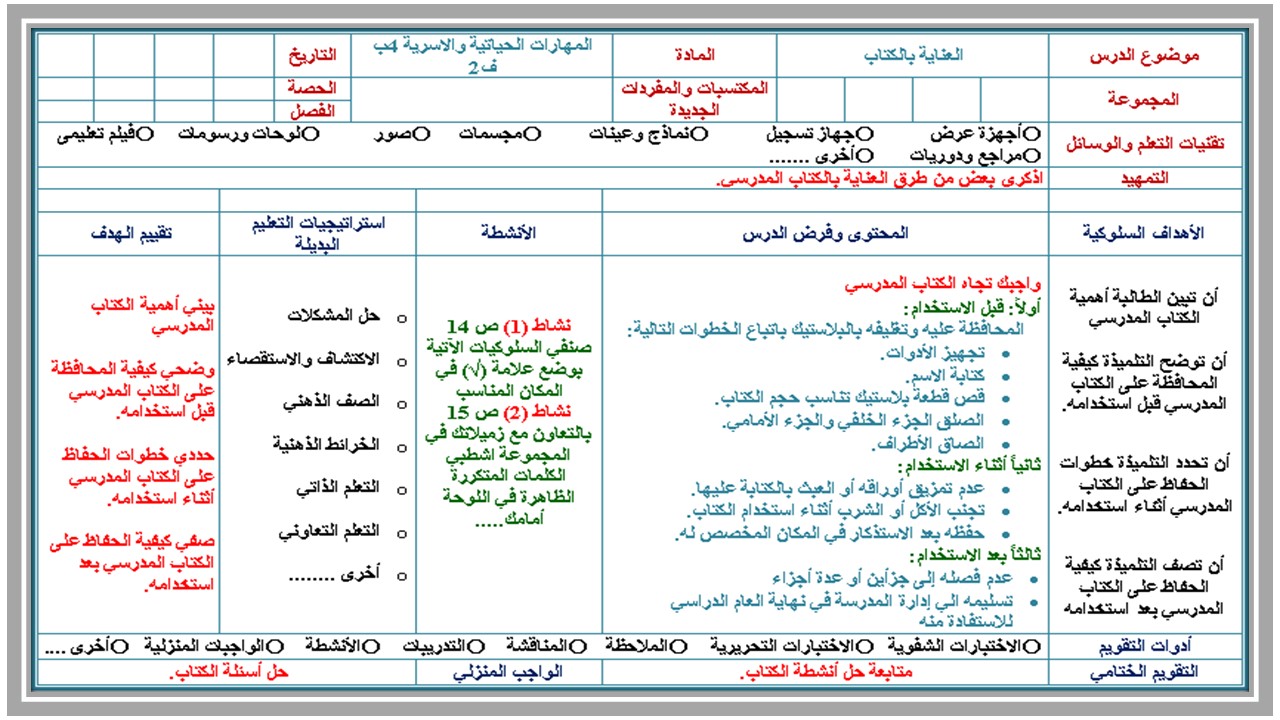 عروض بوربوينت مادة المهارات الحياتية والأسرية الصف الرابع الابتدائي الفصل الدراسي الثاني