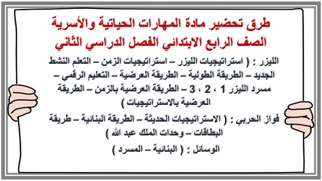 كتاب الطالب مادة المهارات الحياتية والأسرية الصف الرابع الابتدائي الفصل الدراسي الثاني