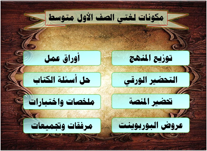 مكونات لغتي الصف الأول متوسط