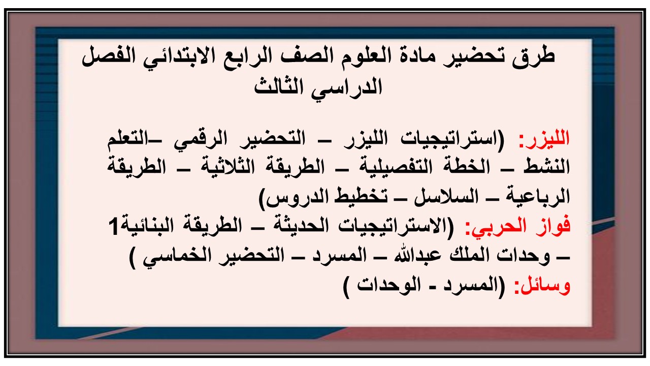 ملخص مادة العلوم الصف الرابع الابتدائي الفصل الدراسي الثالث ملخص مادة العلوم الصف الرابع الابتدائي الفصل الدراسي الثالث