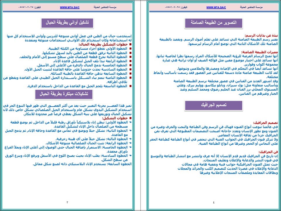 أوراق عمل التربية الفنية الصف الرابع الابتدائي الفصل الثاني