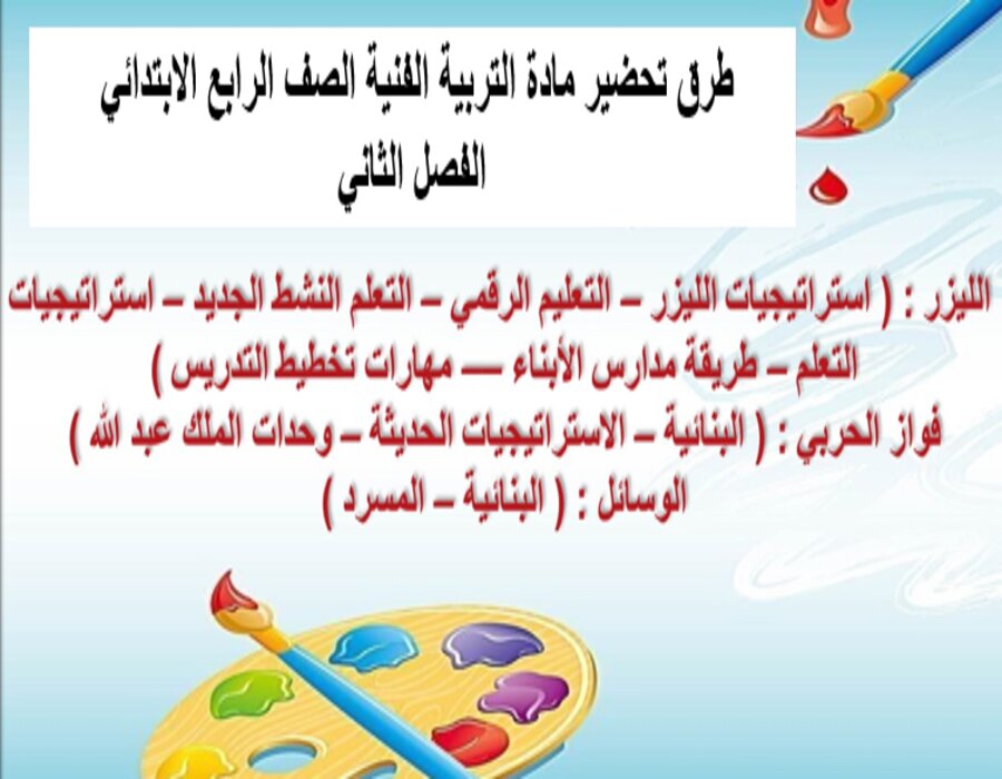 بوربوينت التربية الفنية الصف الرابع الابتدائي الفصل الثاني
